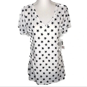 LulaRoe top with blue stars on white Size Medium